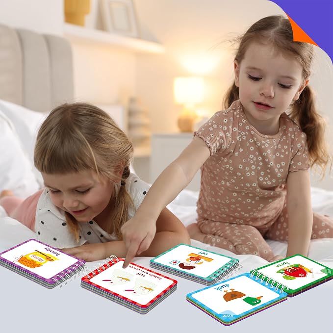 4 Kindergarten Learning Flipbooks, Double-Sided Mini Book Set - CVC, CVCC&CCVC, Sight Words & First Words, Early Educational Language Learning Tool for Kids - Image 7