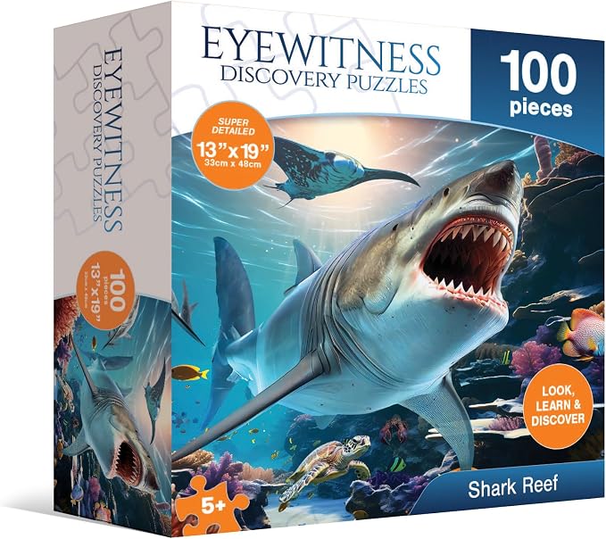 Eyewitness Discovery Puzzle Shark Reef, 100 Piece Jigsaw for Kids, Educational Learning Toy for Boys & Girls, Children Ages 5+ - Image 2