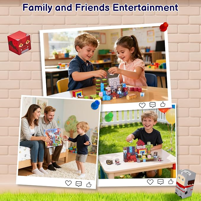 100PCS Magnetic Blocks, Magnetic Building Blocks Cubes Tiles for Kid - Image 5