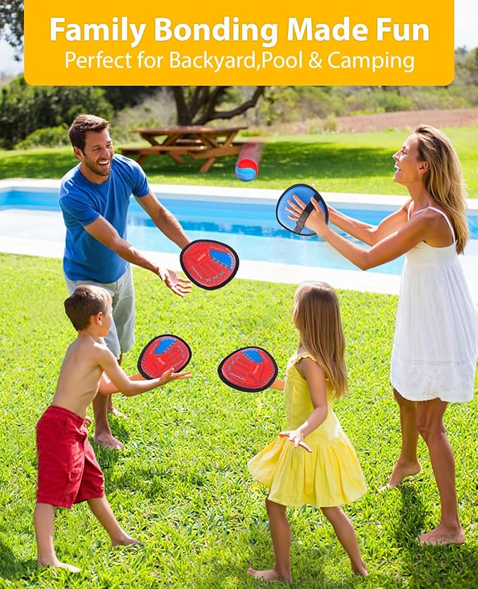 JoyCat Toss and Catch Ball Game Set,Kids Toddler Baseball Glove,Beach Yard Games,Sports&Outdoor Kids Toys,Birthday for 3 4 5 6 7 8 9 10+Year Old Boys Girls