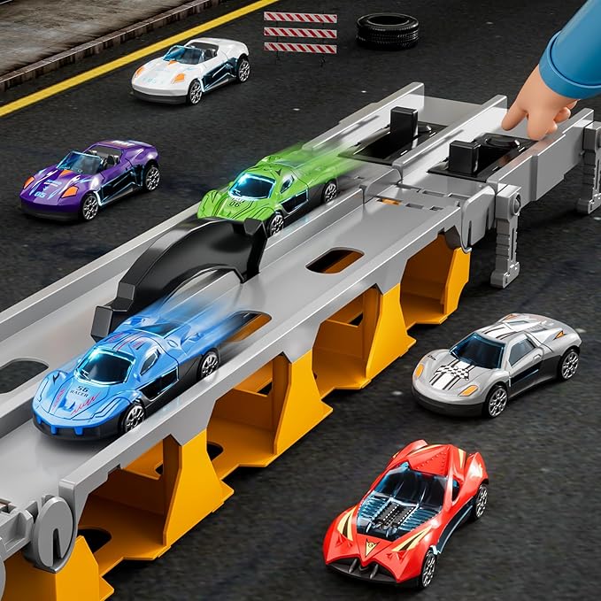 78-Inch Cars Trucks Toys for Toddler 1-3 2-4 3-5 4-7 Years Old Boys Kids, Transport Truck Toy with 24 Pcs Die-Cast Cars, Toys Gifts for 3 4 5 6 Year Old Boy, Toddler Boy Toy Ages 3-5 4-7