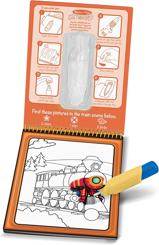 Melissa & Doug On The Go Water Wow! Mess Free Coloring Book, Reusable Water-Reveal Activity Pad, Vehicles, Travel Toys, Party Favors, for Toddlers & Kids Ages 3+ - FSC Certified - Image 4