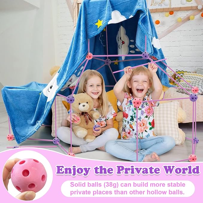 Kids Fort Building Kit 120 Pieces Construction STEM Toys for 5 6 7 8 9 10 11 12 Years Old Boys and Girls Ultimate Forts Builder Gift Build DIY Educational Learning Toy for Indoor Outdoor - Image 3