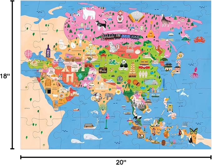Mudpuppy - Map of Asia 70 Piece Geographic Puzzle for Kids - Image 7