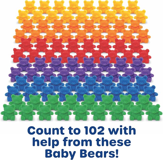 Learning Resources Baby Bear Sorting Set - Counting Toys, Color Recognition, Fine Motor Skills, 108 Pieces, Ages 3+ - Image 6