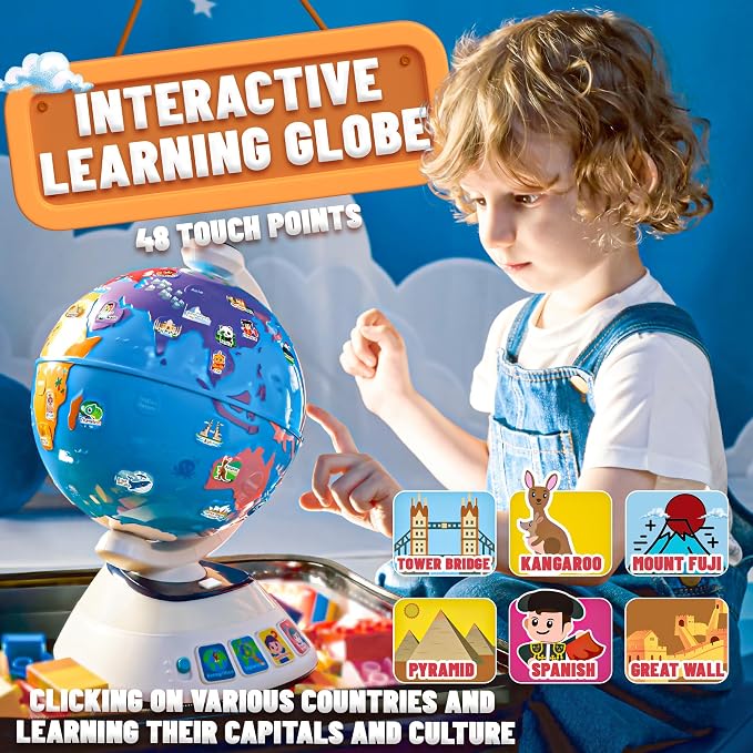 SMILESSKIDDO Globe for Kids, Interactive Globe With Lighting And Music - Image 4