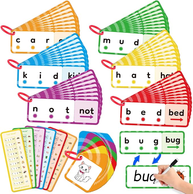 CVC Word Games, Phonics Games Flash Cards, Speech Therapy Toys for Toddlers & Kids, Learn to Read & Spell, Preschool & Kindergarten Learning Activities, Educational Toy by Unknown