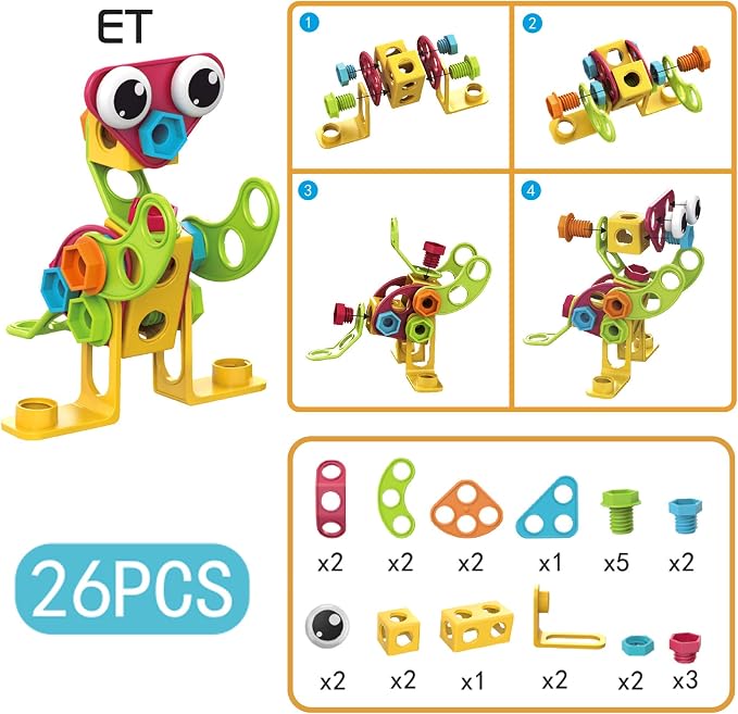 Contixo ST3 Kids Toys - 223 PCs 3D Building Blocks STEM Construction Playboards Creativity, Imagination, Recreational, Educational for Children Toddler, 3+ Year Old Boys and Girls - Image 9