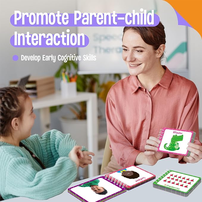 4 Preschool Learning Flipbooks, 96PCS Double Sided Printed Cards Set, Alphabet Letter A-Z, Number 1-20, Feelings and Emotions, Shapes and Colors Mini Board Books Set Early Educational Tool for Kids - Image 6