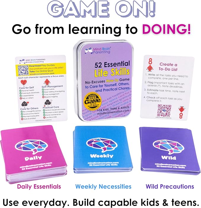Mind Brain Emotion 52 Essential Life Skills: No-Excuses Game to Teach Kids, Teens & Adults How to Care for Self & Chores, Practical Solution for Responsible Boys, Confident Girls, Happy Family - Image 2