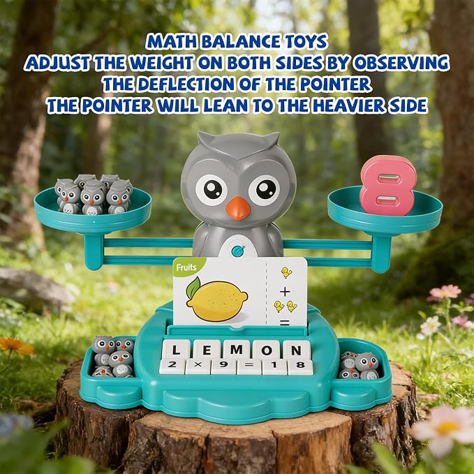 Snugzy Owl Balance Counting Toys Math Game Montessori Toys Learning Games for Kids Educational Toy Gifts for Boys Girls Age 5-7 - Image 4