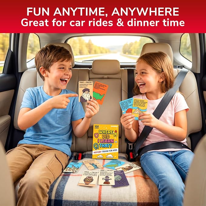 Trivia Games for Kids - History Facts and World History - Fun Card Game - Image 7