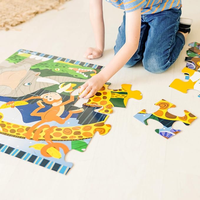 Melissa & Doug Safari Social Jumbo Floor Puzzle (24 Pieces, 2 x 3 Feet), Jigsaw Puzzle for Preschoolers and Kids Ages 3+ - FSC Certified - Image 8