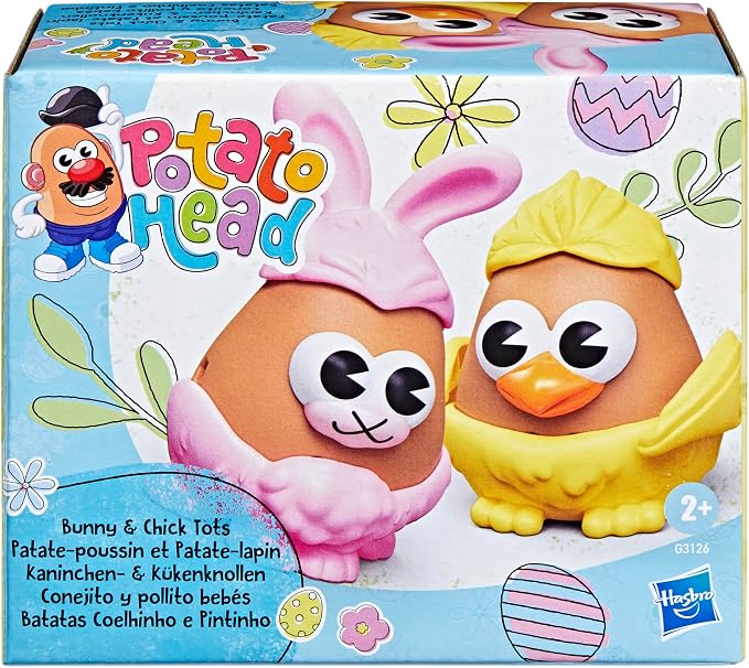 Potato Head Bunny & Chick Tots with 12 Mix and Match Pieces, Two 3-Inch Potato Bodies with 10 Accessories, Preschool Toys for Girls and Boys 2+ – Easter Basket Stuffers - Image 2