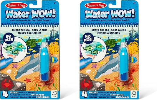 Melissa & Doug On The Go Water Wow! Mess Free Coloring Book,Reusable Water-Reveal Activity Pad,Under The Sea,Travel Toys,Party Favors,for Toddlers & Kids Ages 3+ - FSC Certified,(Pack of 2) by Unknown
