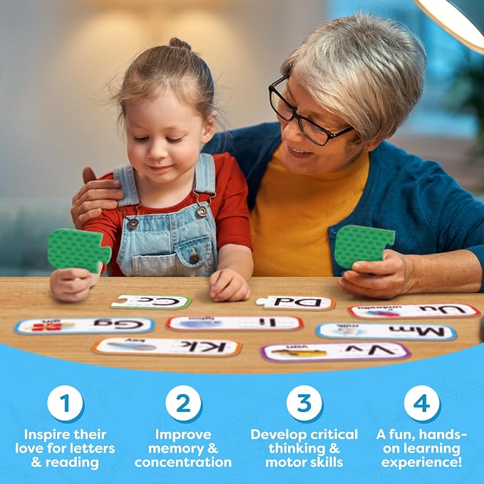 Alphabet Puzzle Games for Kindergarten - 26 Pairs Self-Correcting ABC Puzzles for Kids Ages 3-5 - ABC Puzzle Matching Game, Alphabet Puzzles Toddler Learning Toys - Preschool Classroom Must Haves - Image 6