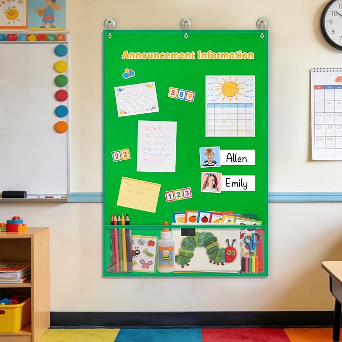 AKAYOK Felt Board for Toddlers, 24"x36" Felt Board for Wall | Includes 30 Self Adhesive Dots Perfect for Learning, Organization, and Creative Play | Classroom Must Haves School Supplies for Teachers - Image 6