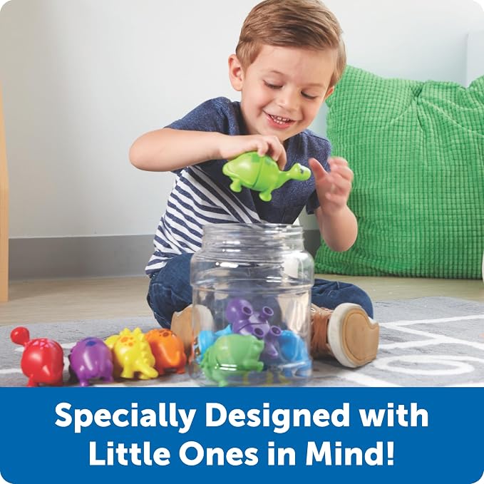 Learning Resources Snap-n-Learn Matching Dinos - Dinosaur Toys, Mini Plastic Figures, Sensory Bin, Toddler Travel Games, Shape Sorter, Preschool, Fine Motor Skills, Montessori Counting - Image 3