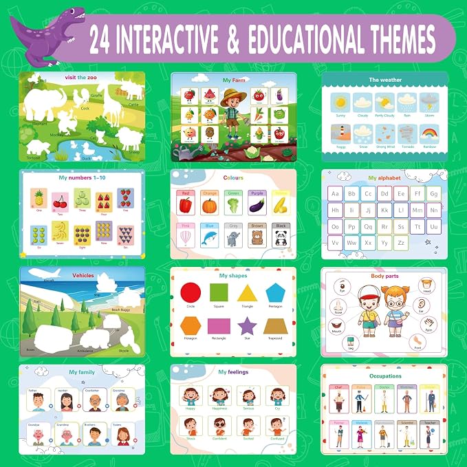Busy Book for Toddlers 3-5, Montessori Preschool Learning Book, 24 Themes - Image 6