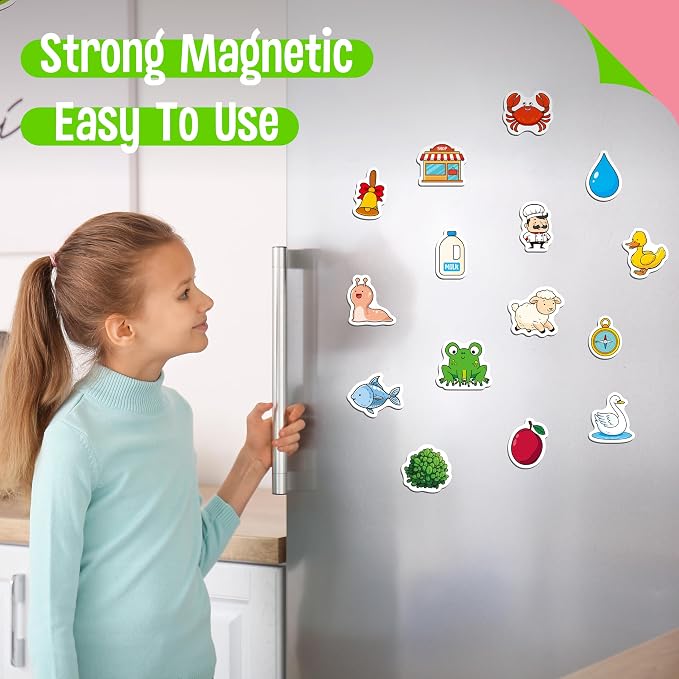 50 PCS CVCC & CCVC Object Magnets, Magnetic Thickened Fridge Magnets Adorable Educational Learning Toys for Preschooler, Kindergarteners, Kids 4+ - Image 6