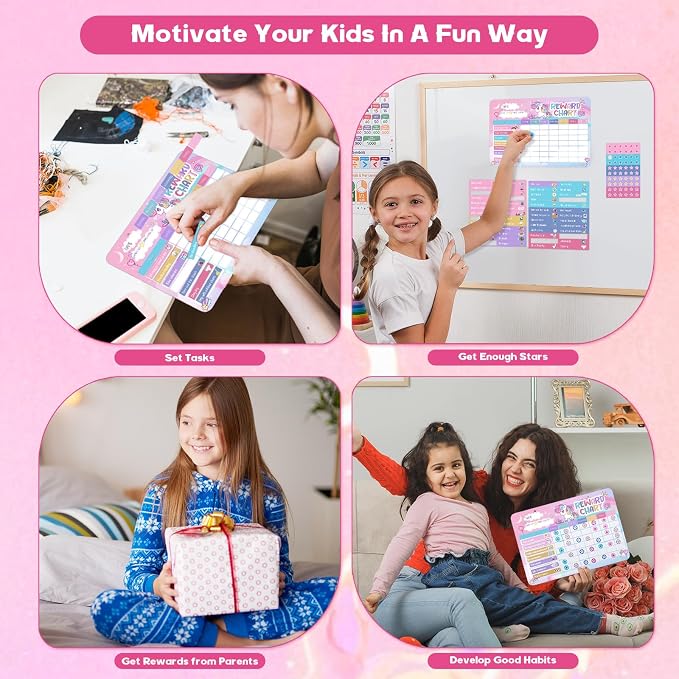 Thboxes Reward Chart for Kids, 52 Chore Charts, Unicorn Behaviour Board Set - Image 6