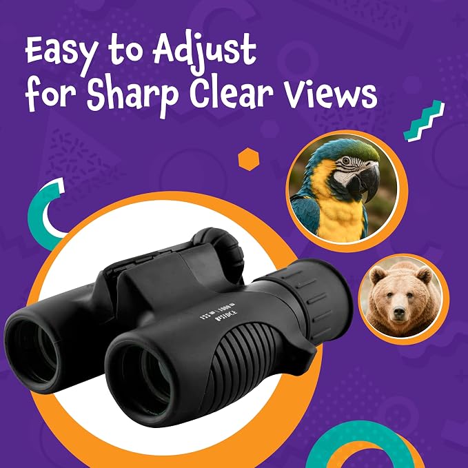 Think Peak Black Binoculars Science Toy for Kids Ages 3-12 Years - Real Compact Outdoor Adventure & STEM Educational Nature Hiking Explorer for Bird Watching, Camping Children’s Birthday Gift - Image 4