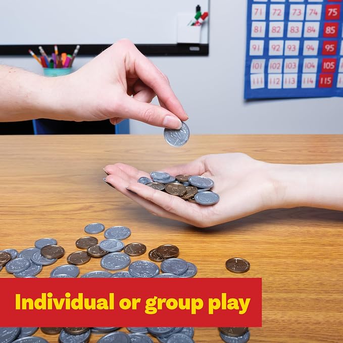 Learning Advantage Play Coin Set, Plastic, Realistic Coins for Pretend Play - Image 5