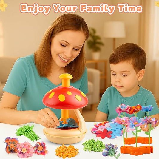 SZBZ Fabric Flower Bouquets Toys, DIY Craft Kits Toys for Kids - Flowers Market Toy, Build Your Flower Bouquet, Arts & Crafts for 4+ Year Toddler Girl, Educational Activity Preschool Birthday Gifts