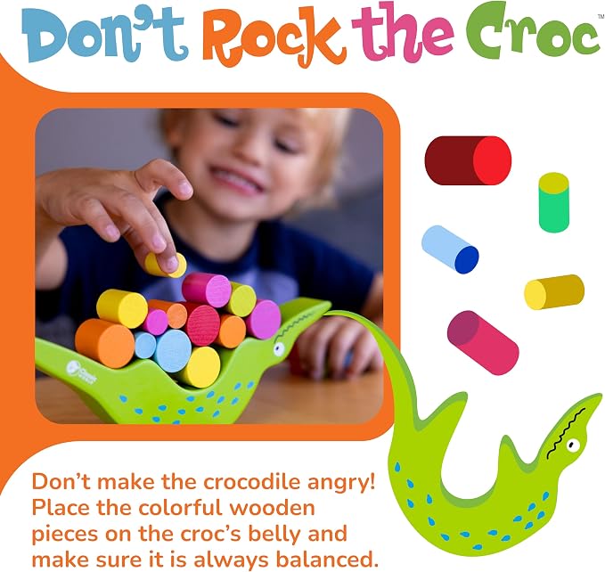FoxMind Games Don't Rock The Croc, Toddler Boy Girl Games, Kids Games 3-5, Multiplayer 3 Year Old Board Games for Family Fun - Image 3