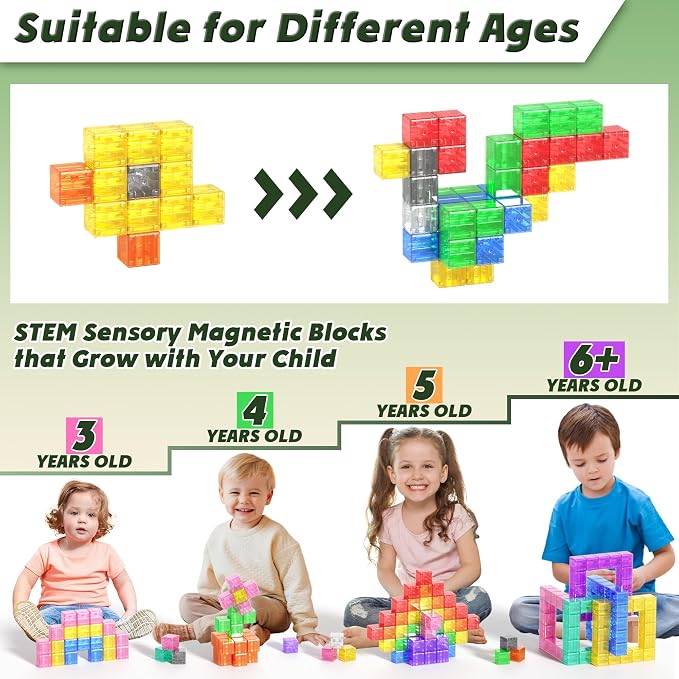 Magnetic Blocks Building Toys Gifts for Kids Aged 3+ Year Old Boys Girls - Image 3