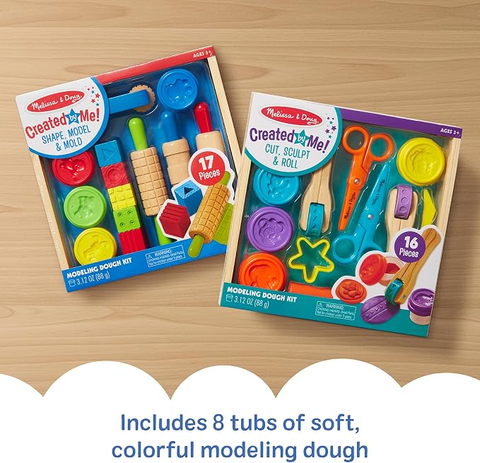 Melissa & Doug Modeling Dough & Sculpting Tools, 8 Tubs of Playdough Modeling Clay with Cutters, Rollers & Molds, Arts & Crafts Kit & Accessories, Preschool Learning Toys for Kids Ages 3+ - Image 9