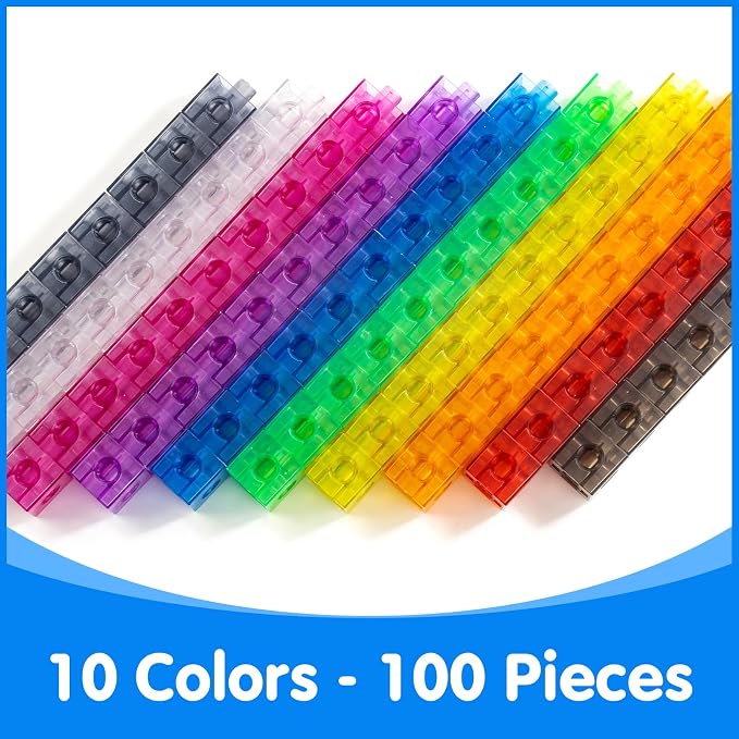 100 Pcs Translucent Linking Cubes – Light Table Manipulatives - Image 7