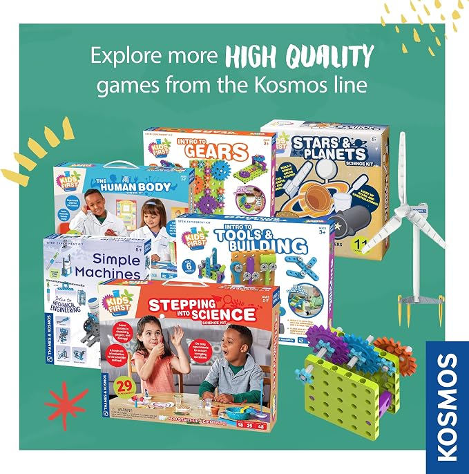 Thames & Kosmos Kids First: Intro to Gears STEM Experiment Kit for Ages 3+ | Build 4 Models, Learn About Gears, Power & Motion | Intro to Mechanical Engineering for Young Learners | Durable Parts - Image 6