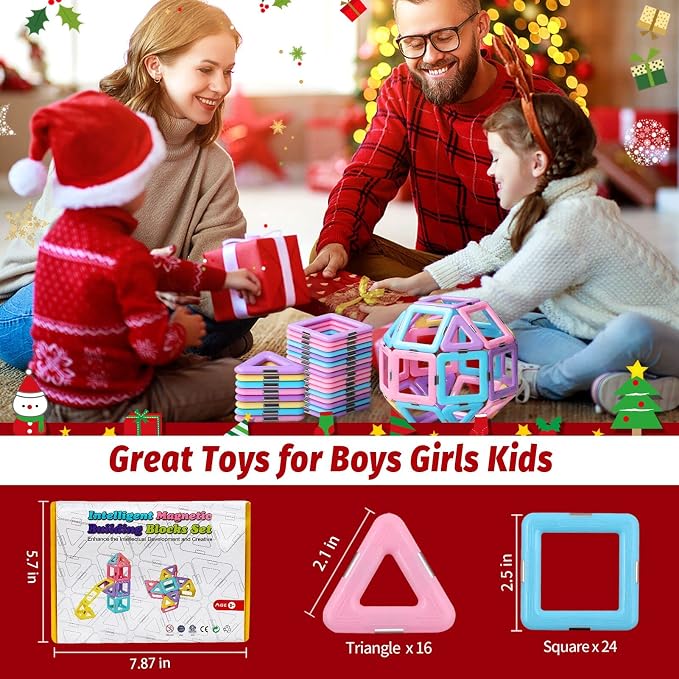 Tolnetr Magnetic Tiles Toys for 3 4 5 6 7 8+ Year Old Girls Boys Toddlers - Image 6