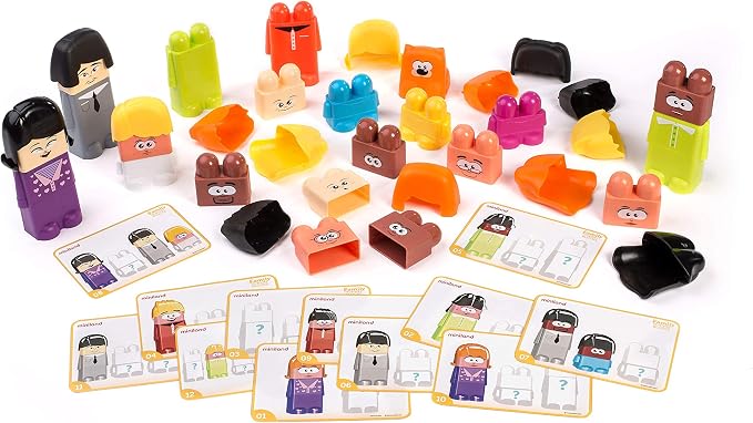 Miniland Family Diversity Blocks Game for Children from 3 to 6 Years. 33 Pieces, 12 Activity Sheets and 1 brochure. Compatible with Emotiblocks and Job Blocks. Made in Spain - Image 5
