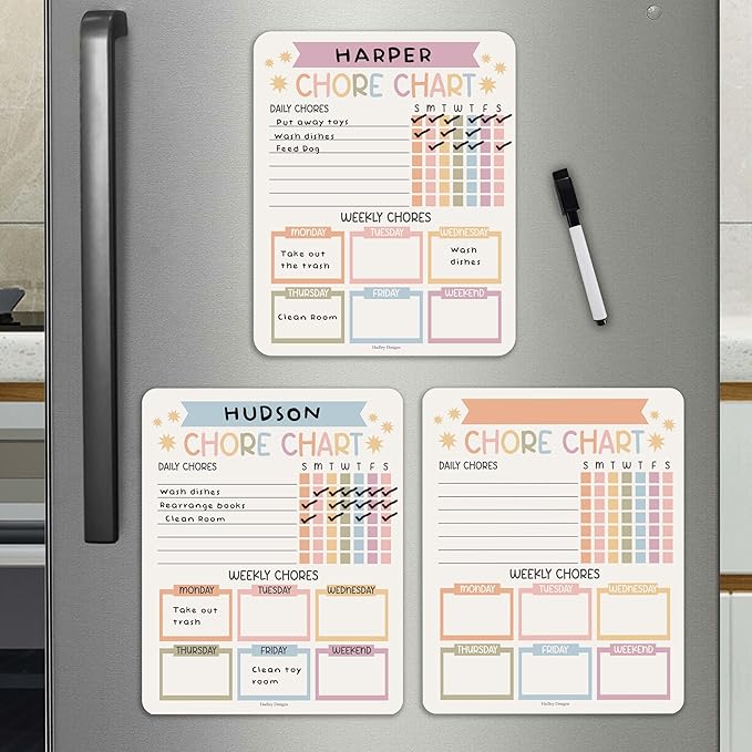 Magnetic Chore Chart for Kids Multiple Kids Chore Board for Home and School by HadleyDesigns