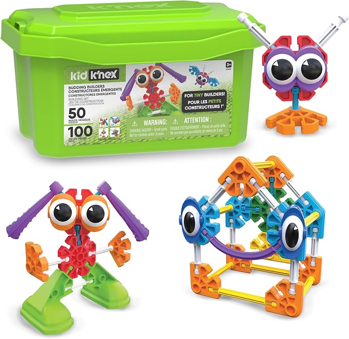 KID K'NEX - Budding Builders Set ‚ 100 Pieces, Preschool STEM Building, Kid Construction Set, Creative Play ‚ Ages 3+ by KNEX%7CConstructionToys