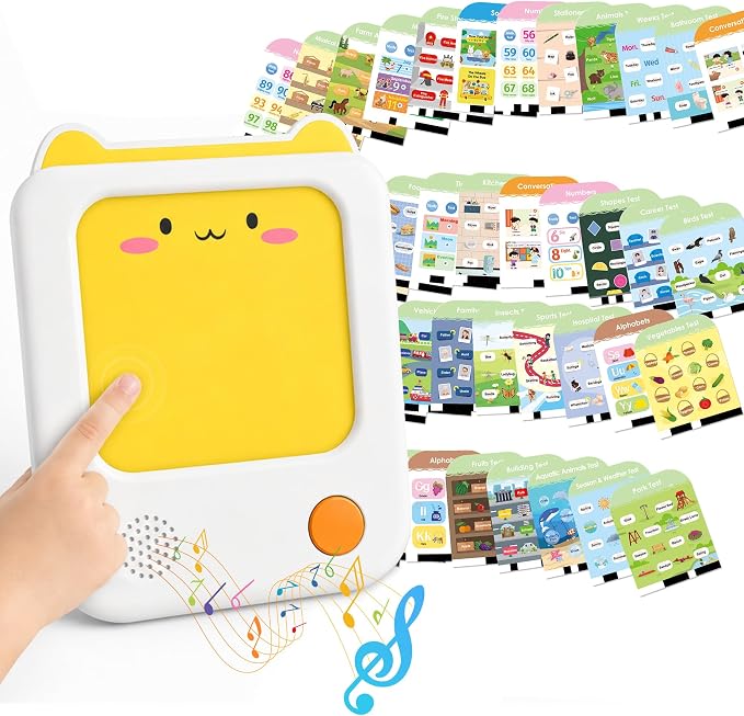 Screen-Free Learning Tablet, Phonics Talking Flash Cards, 84 Pages, 36 Themes, 2800+ Knowledge Points, 500+ Test Library, 300+ Thinking Training, Learning Educational Toy Kids 2-6 Gifts by Unknown