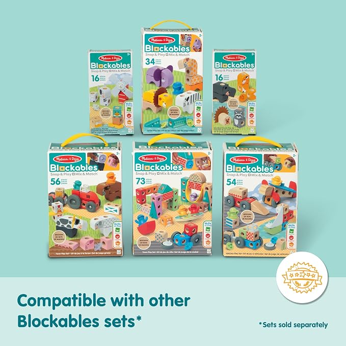 Melissa & Doug Blockables Town Connectable Wooden Building Blocks - Image 9