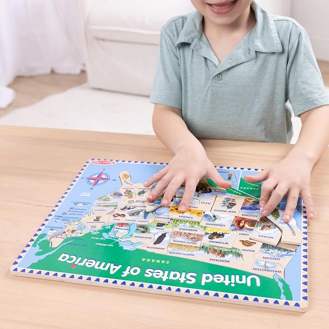 Melissa & Doug USA Map Wooden Puzzle (45 pcs) - Image 6