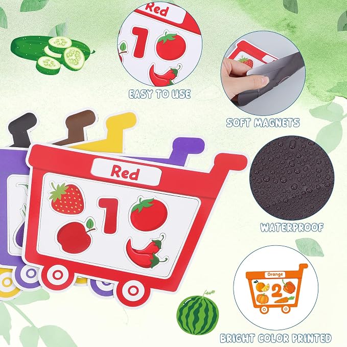 10Pcs Magnetic Color Sorting Set 60 Fridge Magnets for Kids - Image 6