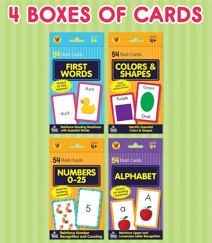 Carson Dellosa Toddler Flash Cards 4-Pack for Preschool Learning Activities - Image 2