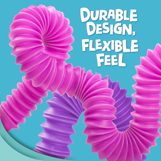 BUNMO Stocking Stuffers for Kids - Pop Tubes - Sensory Toys - Toddler Toys - Imaginative Play & Stimulating Creative Learning - Stocking Stuffers for Toddlers - 30 Pack Large