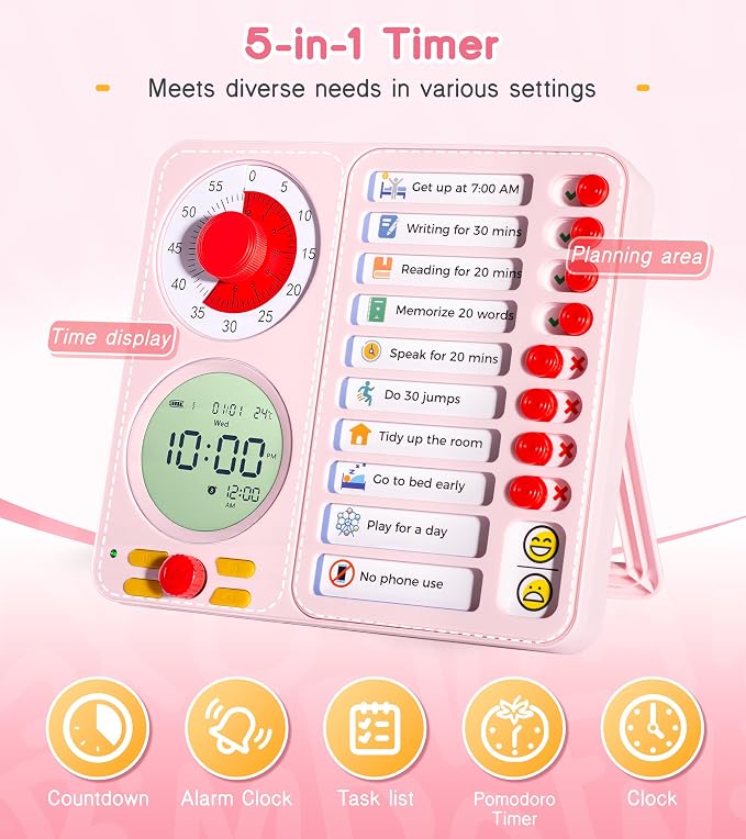 Herloreen Visual Timer for ADHD, Chore Chart & Task Planner for Kids,Adults - Image 3