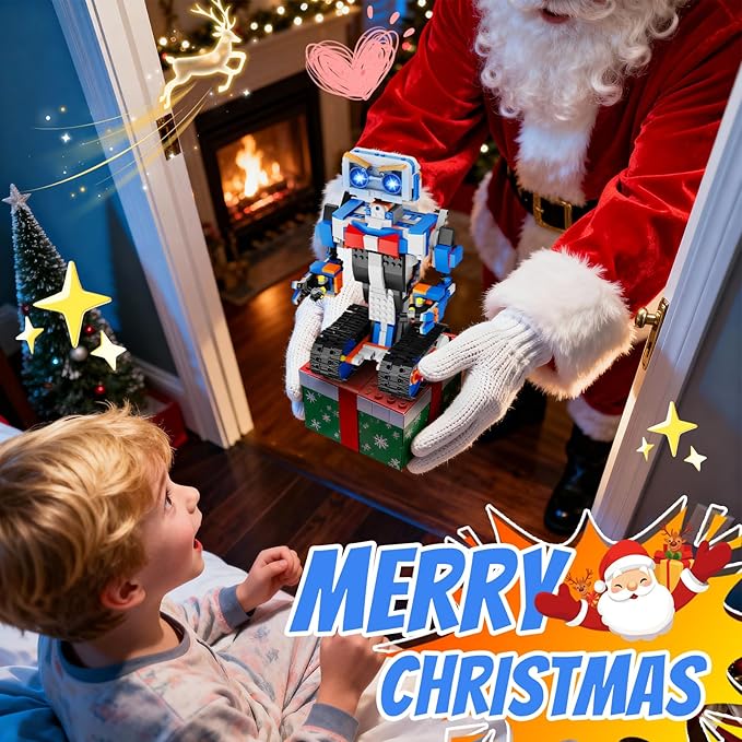okk Robot Building Toys for Boys, STEM Projects for Kids Ages 6-12, Remote & APP Controlled Engineering Learning Educational Coding DIY Building Kit Rechargeable Robot Toy Gifts for Girls