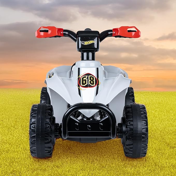 Hot Wheels - 6V ATV Quad for Kids, Powerful and Safe Ride-On Toy with Rechargeable Battery, Forward and Reverse Driving, Max Weight Capacity of 55 LBS, Ages 2-3 Years