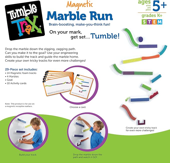 Learning Resources Tumble Trax Magnetic Marble Run - Image 7