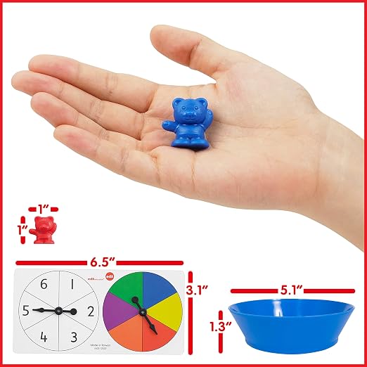 edxeducation Counting Bears with Matching Bowls, 60 Bears + Bonus Spinners - Image 5