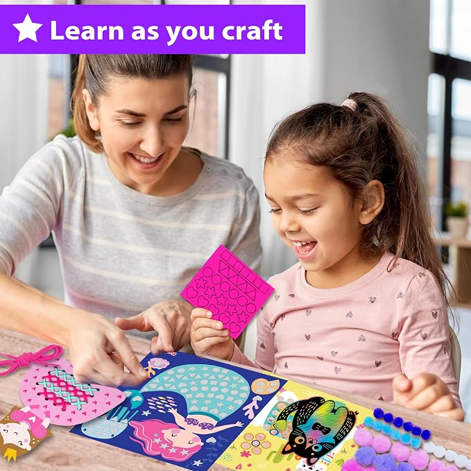 KRAFUN Craft Workshop Kit Ages 3-5 |10 Envelopes, Unicorn & Mermaid - Image 4