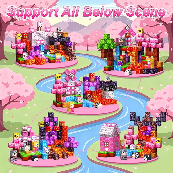 100PCS Magnetic Blocks for Girls, Building Cubes for Kids Gifts Toys - Image 3